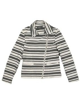 Bagatelle Designer Women’s Light Zipper Striped Cardigan Jacket - M